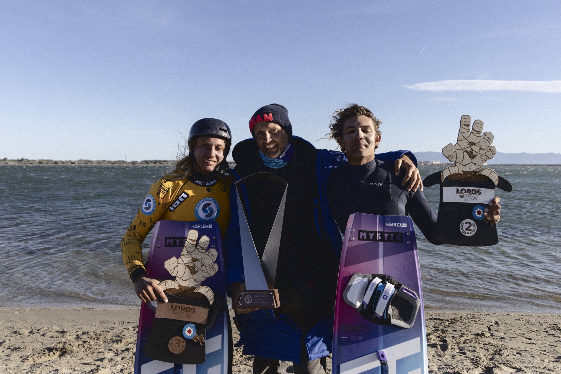 Renato and his sons on the podium at Lords of Tram
