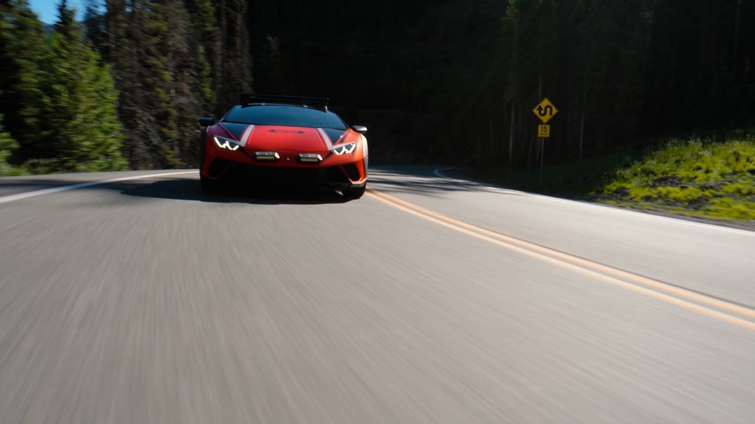 Lamborghini on an open road