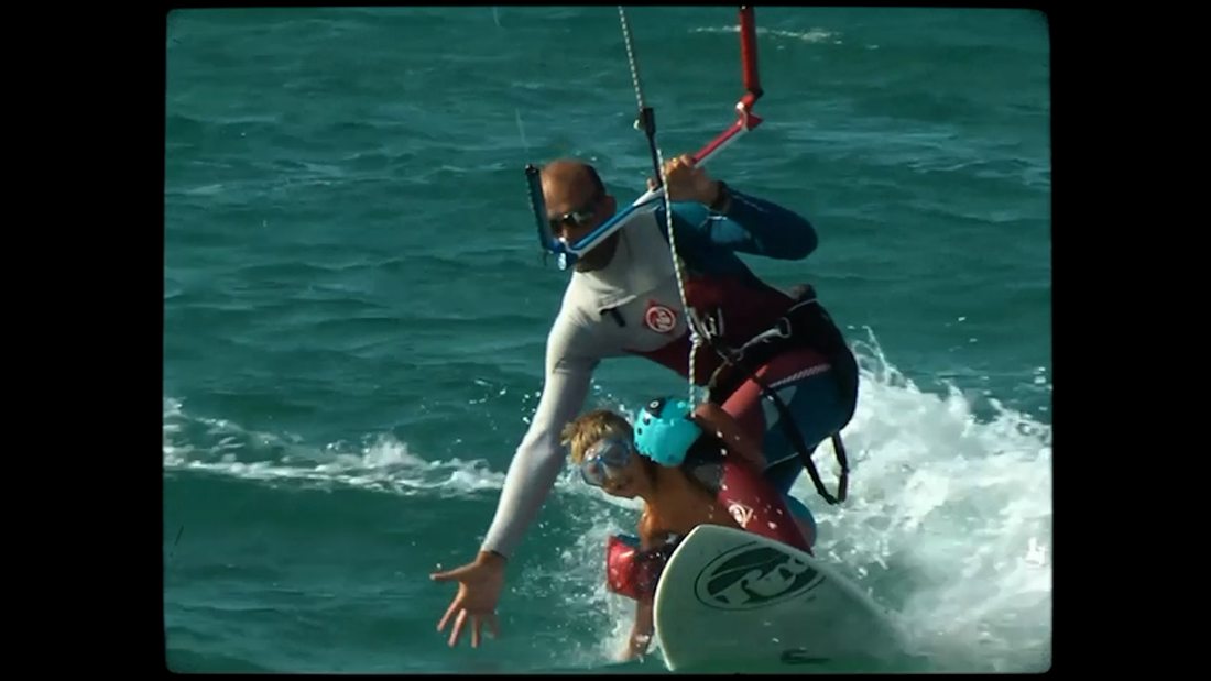 Renato and a son on the water, home footage